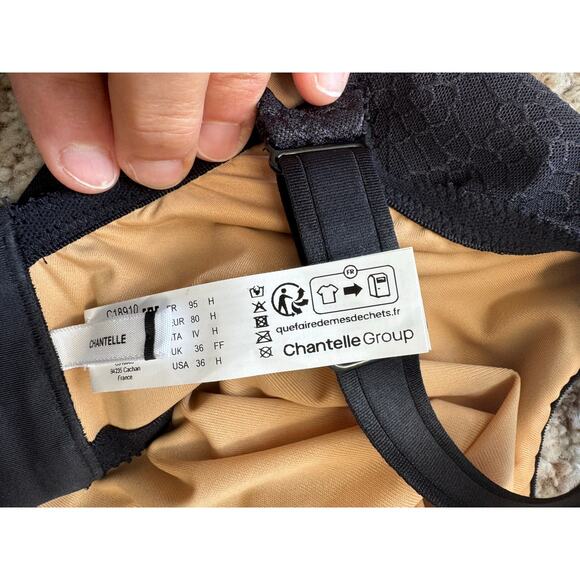 CHANTELLE GROUP Women's Bra size 36 H; Black w/ Underwire - Picture 5 of 8